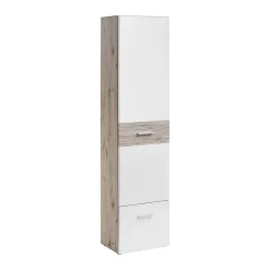 Meuble dentrée - ONYX 4 - Coloris chêne et blanc