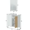 Meuble d'entrée Alambicco, Entrée 2 portes, Armoire avec miroir, Rangement multifonctionnel, 77x24h91 cm, Blanc et Chêne