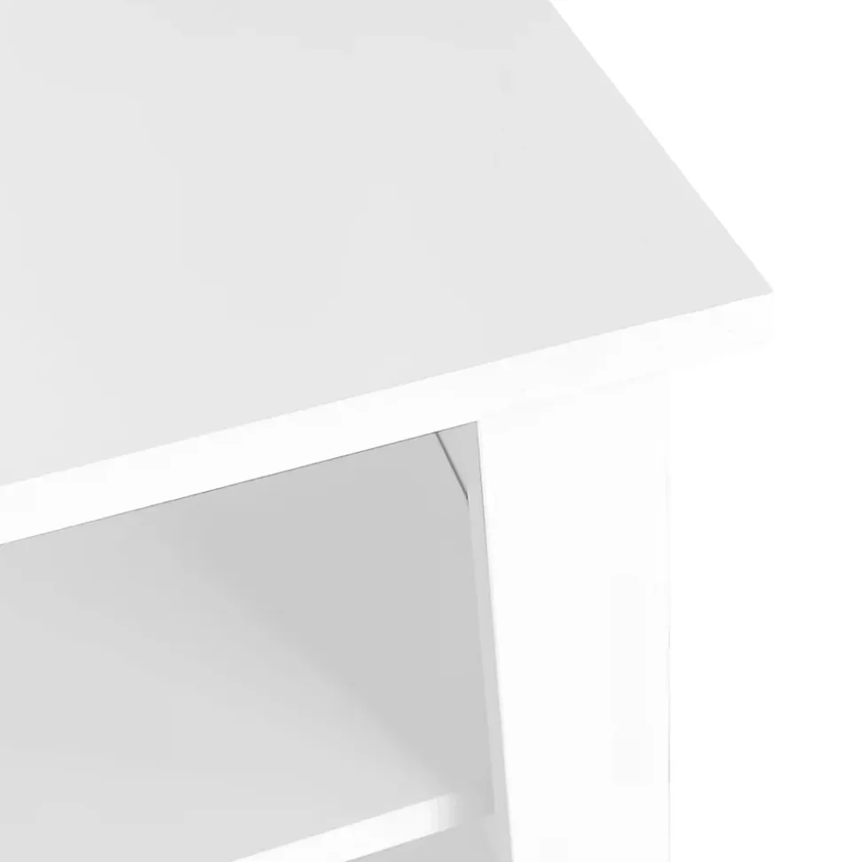 Meuble d'Entrée avec Banc et 3 Crochets pour Manteaux - Meuble de Rangement Multifonction avec Étagères, Blanc- 120x40x190 cm