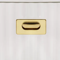 Meuble d'entrée avec Banc et 6 Patères Dorées - Portemanteau Moderne avec Rangement et Pieds Dorés - Blanc - 120x40x191 cm