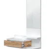 Meuble d'entrée avec miroir et tiroir - Longueur 81 x Profondeur 29 x Hauteur 116 cm