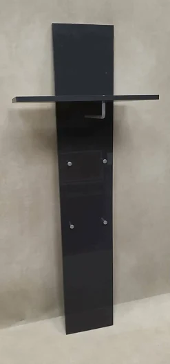 Meuble d'entrée Dlentin, entrée multifonction moderne, casier polyvalent pour hall d'entrée, 50x27h140 cm, anthracite brillant