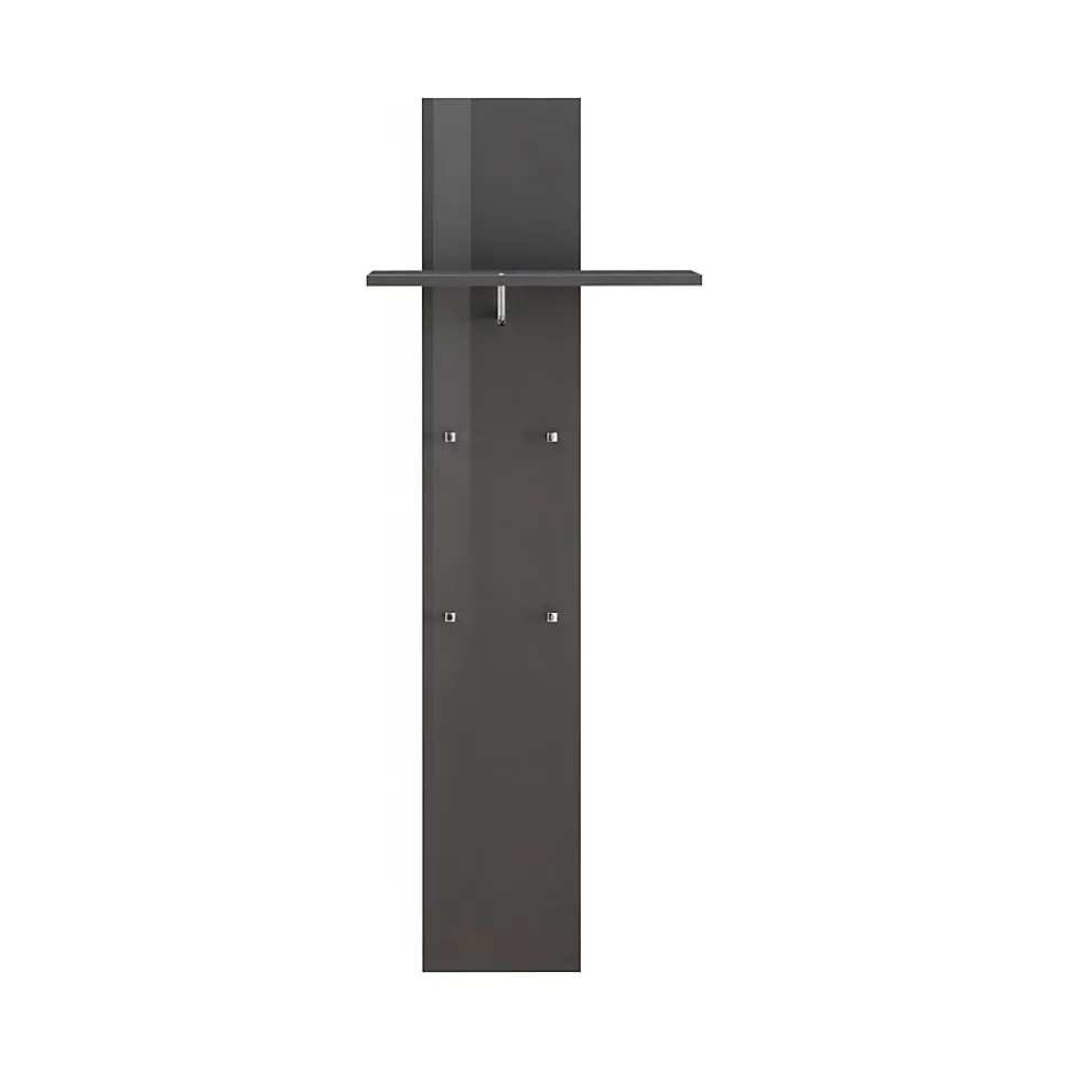 Meuble d'entrée Dlentin, entrée multifonction moderne, casier polyvalent pour hall d'entrée, 50x27h140 cm, anthracite brillant
