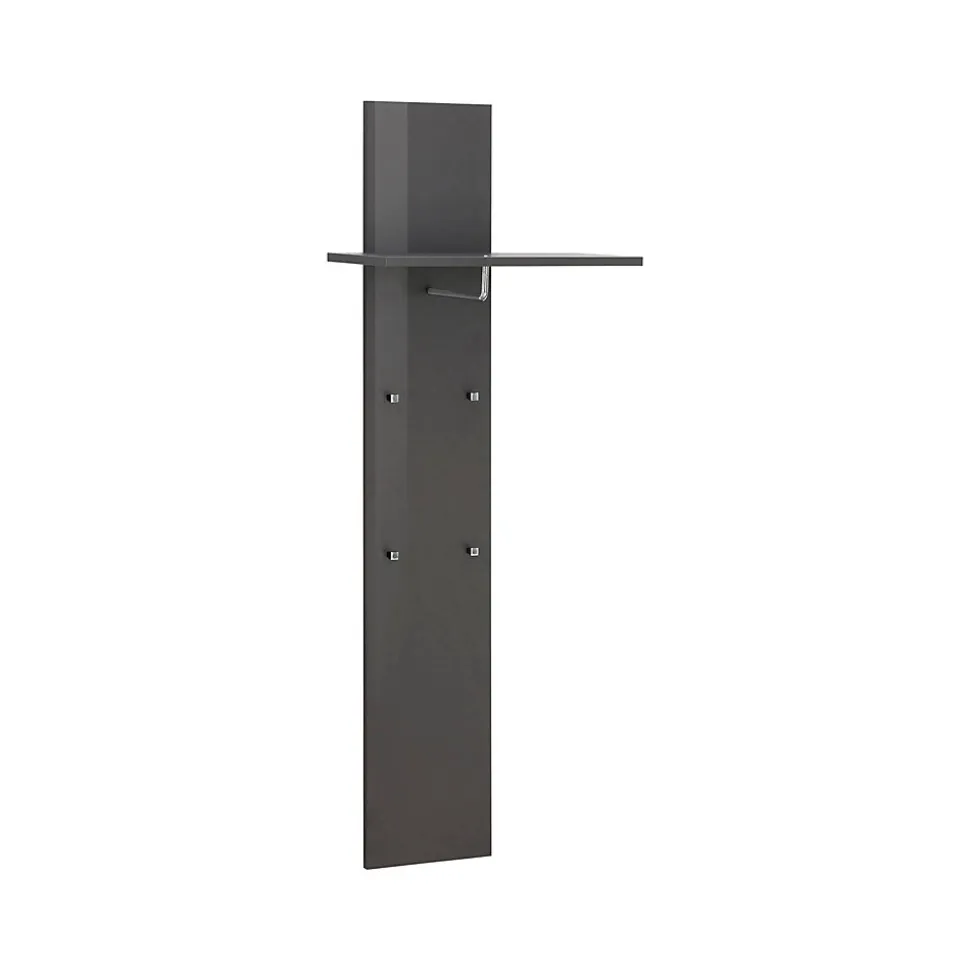Meuble d'entrée Dlentin, entrée multifonction moderne, casier polyvalent pour hall d'entrée, 50x27h140 cm, anthracite brillant