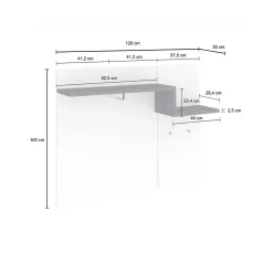 Meuble d'entrée Ezio, entrée multifonction moderne, casier polyvalent pour hall d'entrée, 120x30h100 cm, blanc brillant et ardoise