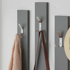 Meuble d'entrée Himalia, Crochet d'entrée, Console de rangement multifonction, 137x35h55 cm, Taupe et Anthracite