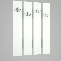 Meuble d'entrée Joachim, Crochet d'entrée, Composition pour l'atrium, Console de rangement multifonction, 65x4 h80 cm, Blanc
