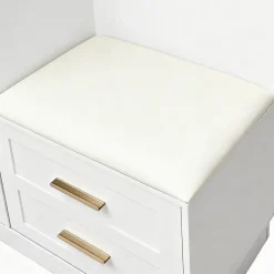 Meuble D'entrée Multifonction - Miroir, Rangement Intégré - Moderne Et Pratique,blanc