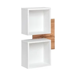 Meuble dentrée TORTH 3 Ensemble complet Coloris chêne et blanc Design moderne et fonctionnel