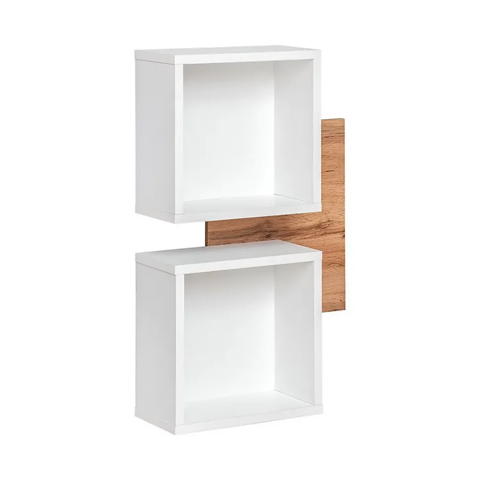 Meuble dentrée TORTH 3 Ensemble complet Coloris chêne et blanc Design moderne et fonctionnel