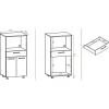 Meuble Micro-Onde Blanc Mobile 2 Portes 1 Tiroir L 61 H 117.5 P 48.8 cm - L 61 x l 48.8 x H 117.5 cm