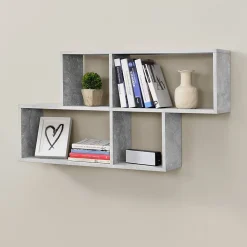 Meuble Mural Bryne 100 x 20 x 53 cm Effet Béton en.casa