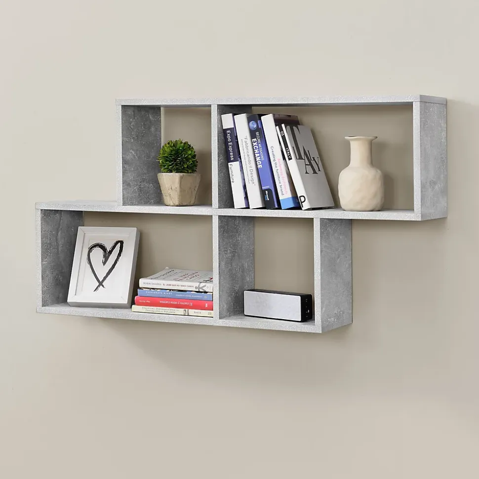 Meuble Mural Bryne 100 x 20 x 53 cm Effet Béton en.casa