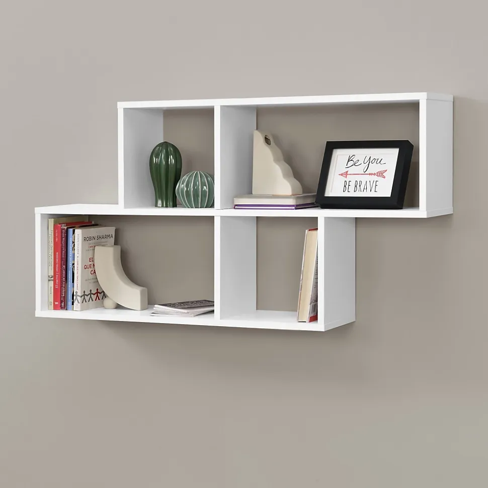 Meuble Mural Bryne 100 x 20 x 53 cm Blanc Mat en.casa