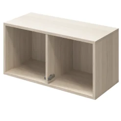 Meuble mural portes battantes vitrées effet chêne GoodHome Atomia H. 37,5 x L. 75 x P. 37 cm