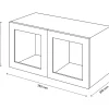 Meuble mural portes battantes vitrées blanches GoodHome Atomia H. 37,5 x L. 75 x P. 37 cm