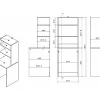 Meuble pour machine à laver avec étagères et placards - Naturel clair et blanc - L111 x H184 cm - ERKANO