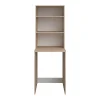 Meuble pour machine à laver avec étagères - Naturel clair - L65 x H184 cm - ERKANO