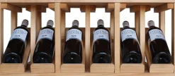 Meuble Range Bouteille de vin Série Godello en Chêne massif présentoir 6 bouteilles