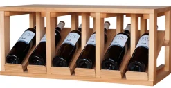 Meuble Range Bouteille de vin Série Godello en Chêne massif présentoir 6 bouteilles