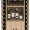 Meuble Range Bouteille de vin Série Godello en Chêne massif 20 bouteilles + liqueurs + 9 verres