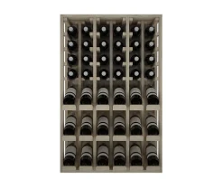 Meuble Range Bouteille de vin Série Godello en Chêne massif 36 bouteilles triple présentoir