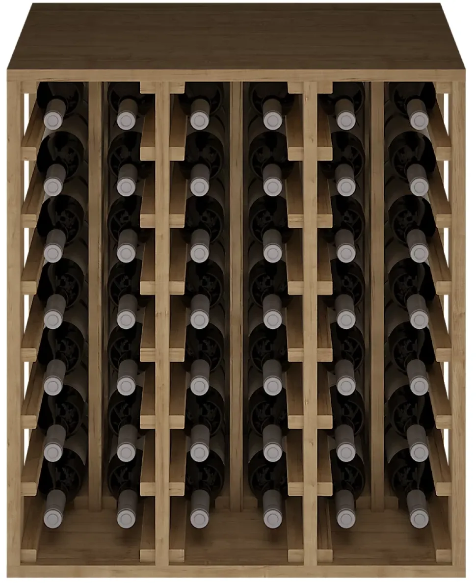 Meuble Range Bouteille de vin Série Godello en Pin Clair 42 bouteilles