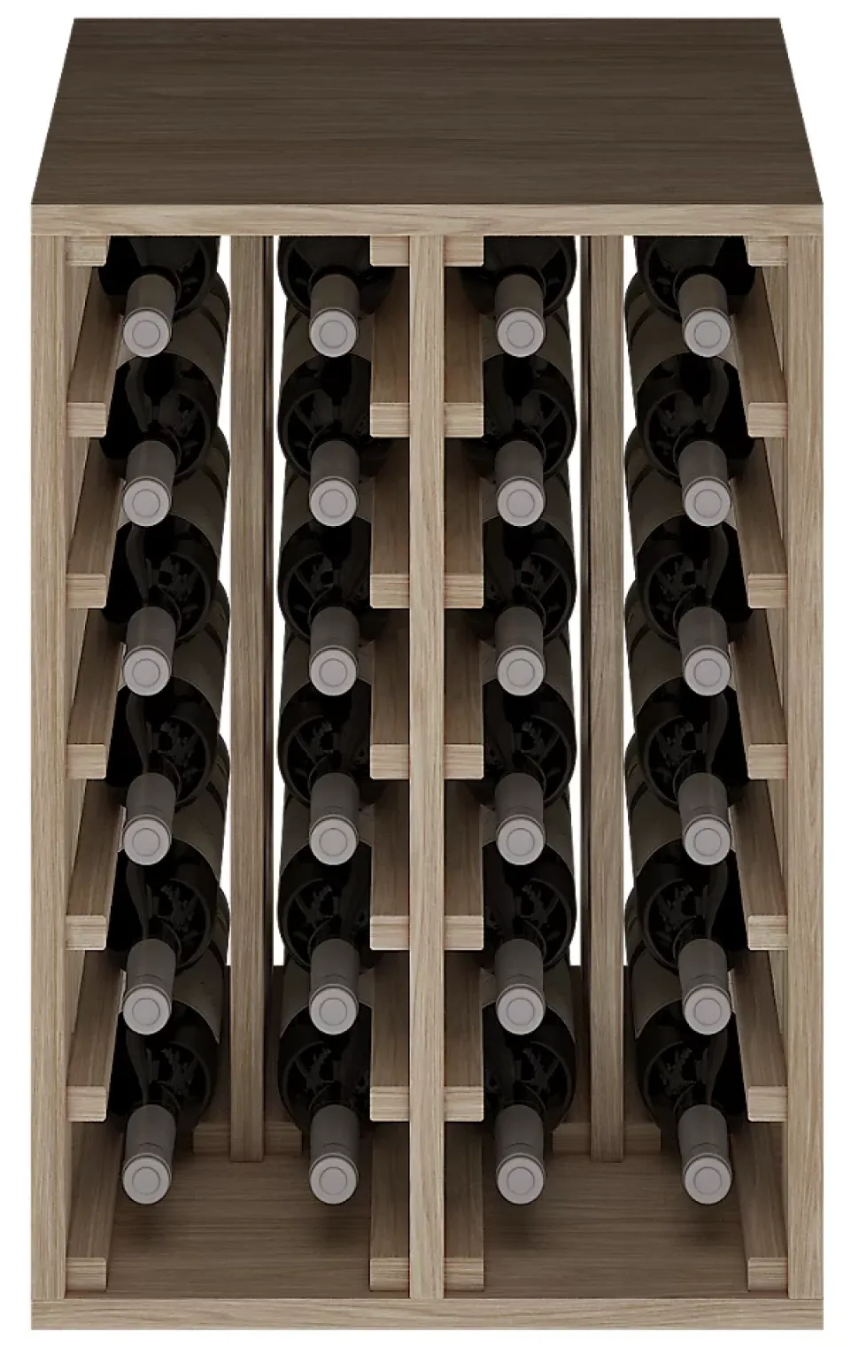 Meuble Range Bouteille de vin Série Godello en Chêne massif 24 bouteilles