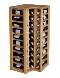 Meuble Range Bouteille de vin Série Godello en Chêne massif coin 40 bouteilles
