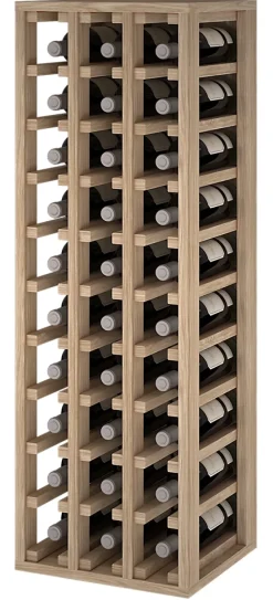 Meuble Range Bouteille de vin Série Godello en Chêne massif 30 bouteilles