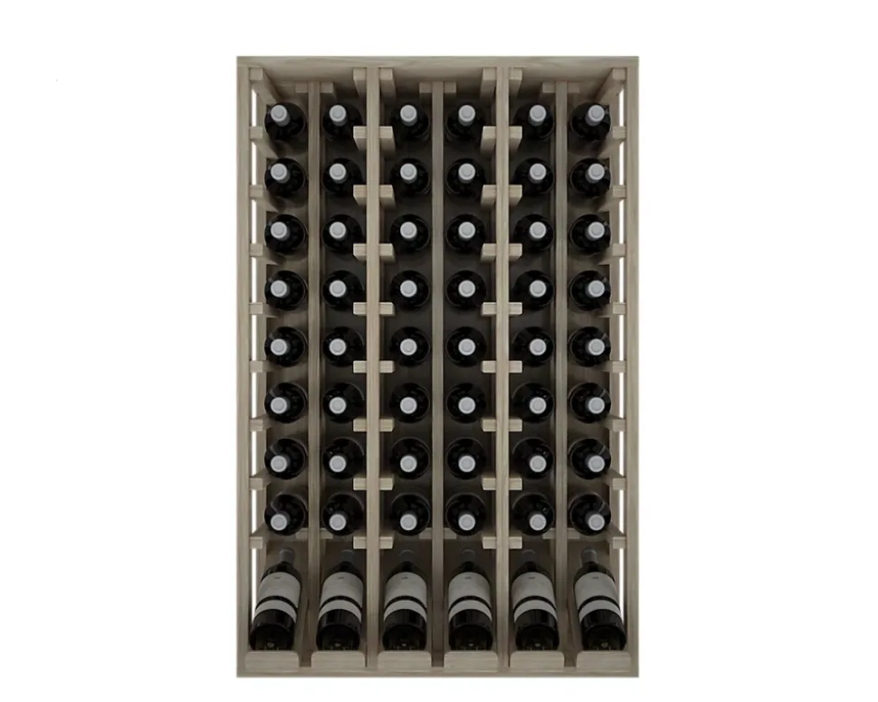 Meuble Range Bouteille de vin Série Godello en Chêne massif 48 bouteilles avec présentoir