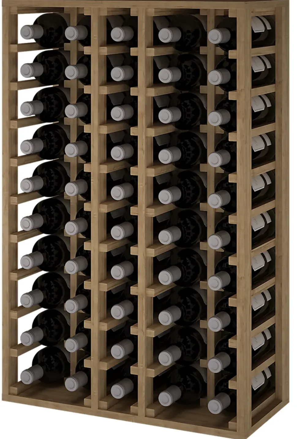 Meuble Range Bouteille de vin Série Godello en Pin Clair 50 bouteilles