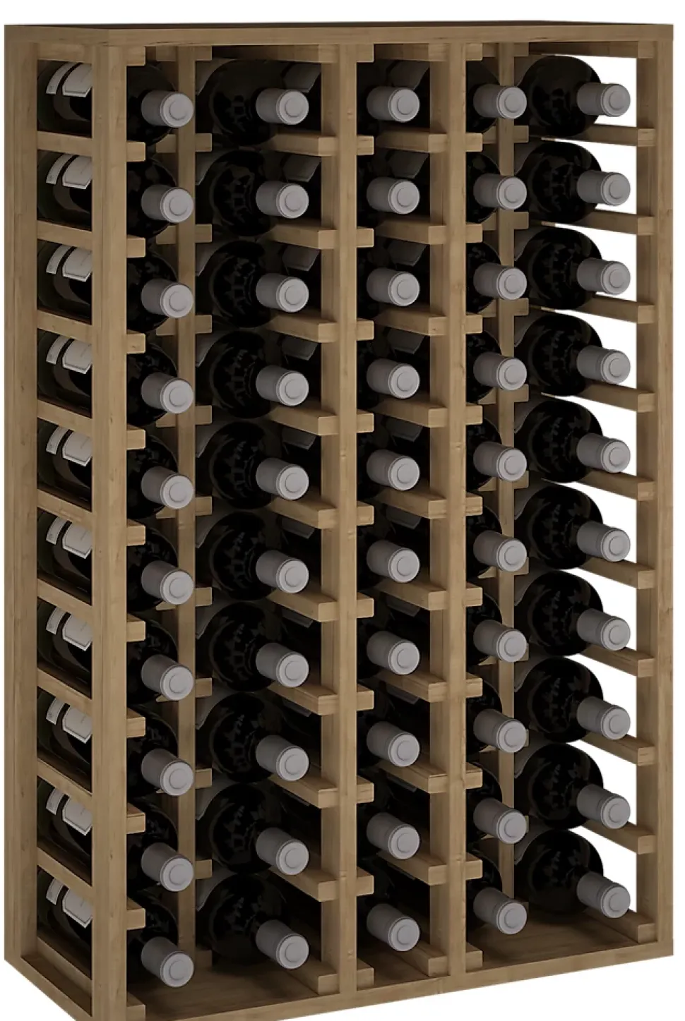Meuble Range Bouteille de vin Série Godello en Pin Clair 50 bouteilles