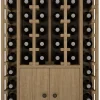 Meuble Range Bouteille de vin Série Godello en Pin Clair 44 bouteilles avec cabinet inférieur