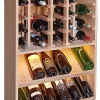 Meuble Range Bouteille de vin Série Godello en Chêne massif 42 magnums avec tablettes et LED