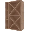 Meuble Range Bouteille de vin Série Godello en Pin Clair 60 bouteilles diamant et 3 cubicules gauche