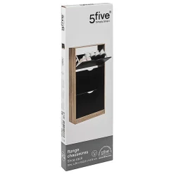 Meuble range-chaussures 3 tiroirs noir/effet chêne - Noir- 5five
