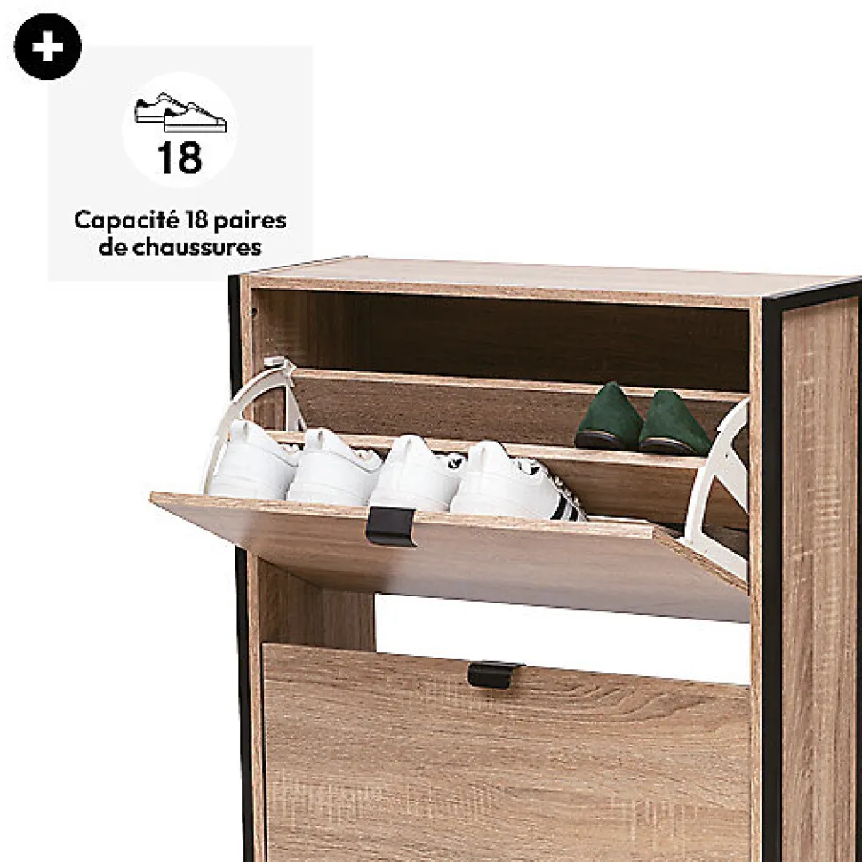Meuble range-chaussures 3 tiroirs Aliaj effet chêne naturel - Beige- 5five