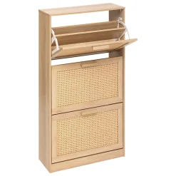 Meuble rangement chaussures 3 niveaux en bambou l. 60 x H. 113 x P. 24 cm 5five Simply Smart
