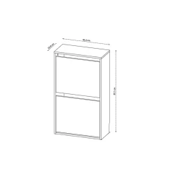 Meuble rangement chaussures 2 niveaux blanc l.50,2 x H.87,1 x P.23,8 cm Tvilum Vibe