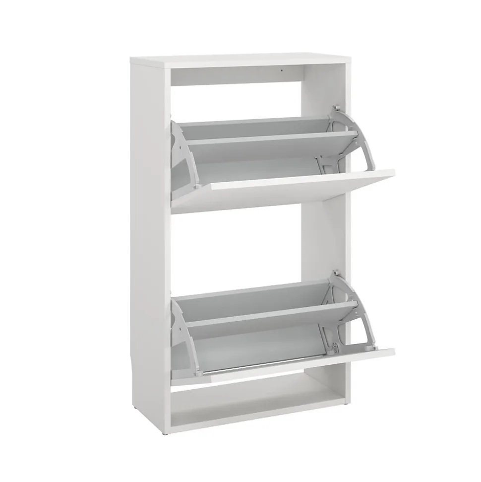 Meuble rangement chaussures 2 niveaux blanc l.50,2 x H.87,1 x P.23,8 cm Tvilum Vibe