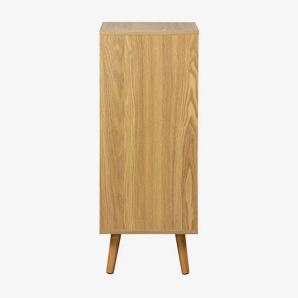 Meuble salle de bain vintage décor bois frêne 1 tiroir 1 porte - Nepal