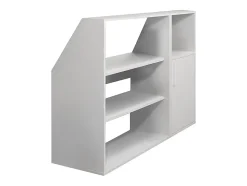 Meuble sous pente 1 porte, 2 étagères et 1 niche - Blanc - ADEZIO
