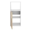 Meuble sous pente 1 porte et 1 niche - Blanc et naturel - ADEZIO
