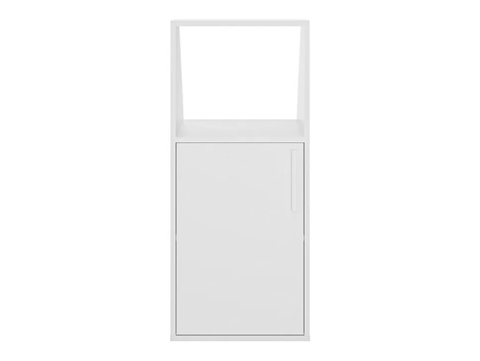 Meuble sous pente 1 porte et 1 niche - Blanc - ADEZIO