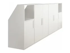 Meuble sous pente 6 portes et 2 niches - Blanc - ADEZIO