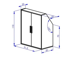 Meuble sous pente 6 portes et 2 niches - Blanc - ADEZIO
