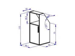 Meuble sous pente 3 portes et 1 niche - Blanc et naturel - ADEZIO