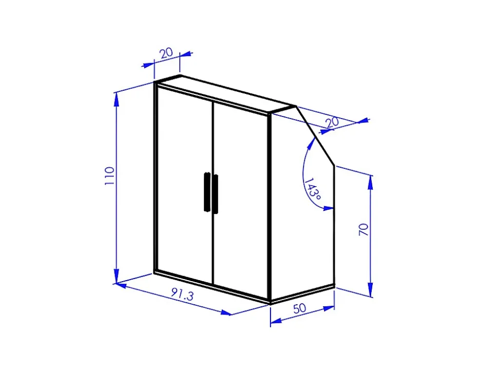 Meuble sous pente 3 portes et 1 niche - Blanc et naturel - ADEZIO