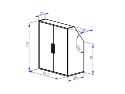 Meuble sous pente 3 portes et 1 niche - Blanc et naturel - ADEZIO